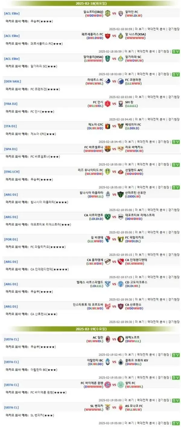 2025년2월18일~2월19일 마카오예측 파리생제르맹 중계 올스티비