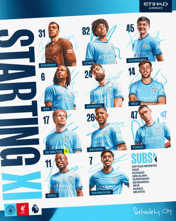 맨시티 vs 리버풀 라인업