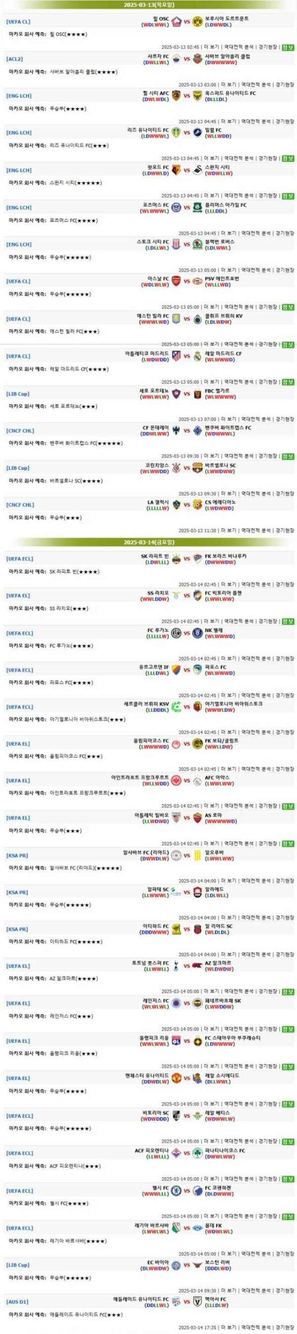 2025년3월13일~3월14일 마카오예측  올스티비