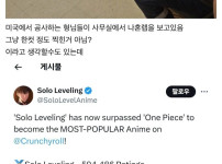 미국에서 나만혼자 레벨업이 그렇기 인기라고? 국뽕아님?