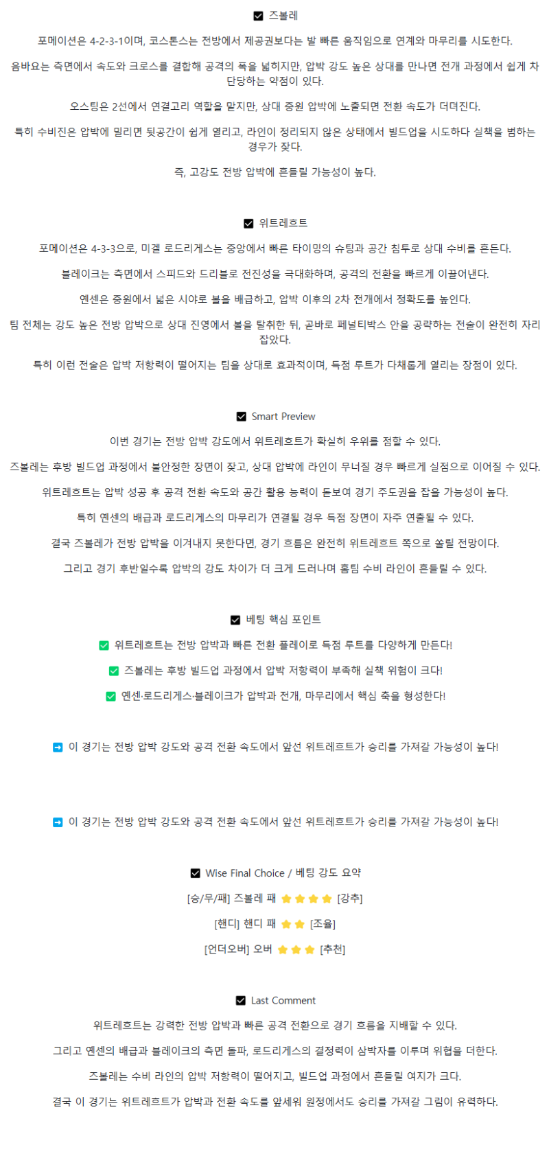 2025년 08월 31일 즈볼레 위트레흐트 해외스포츠 중계 및 분석 올스티비