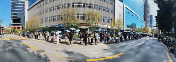 오늘 오픈한 성수 아임도넛 오픈런 상황