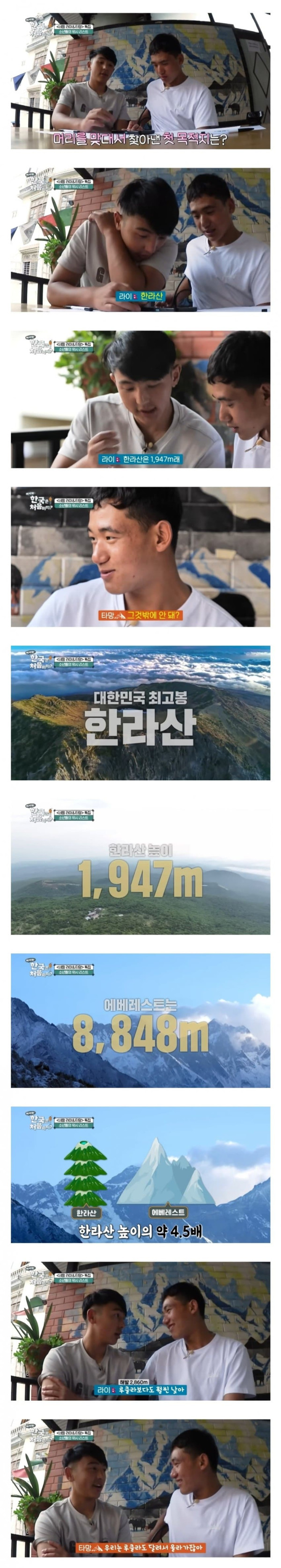 한라산 1947m 밖에 안됨? ㅋㅋㅋㅋ