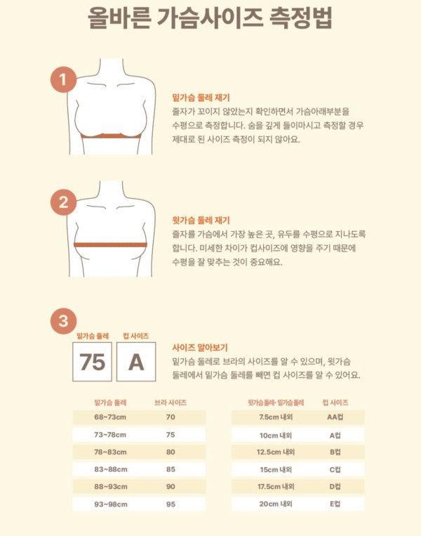 토요일 오후에 알아보는 여자 브라사이즈 한 눈에 알아보기