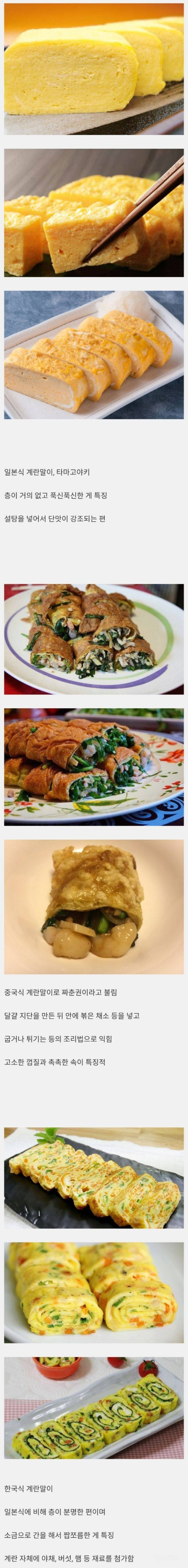 한국 중국 일본 계란말이, 이렇게 다르다