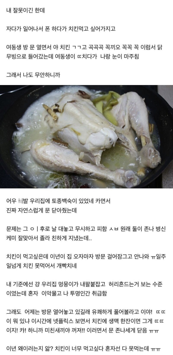 여동생 자위하는걸 봐버린 오빠