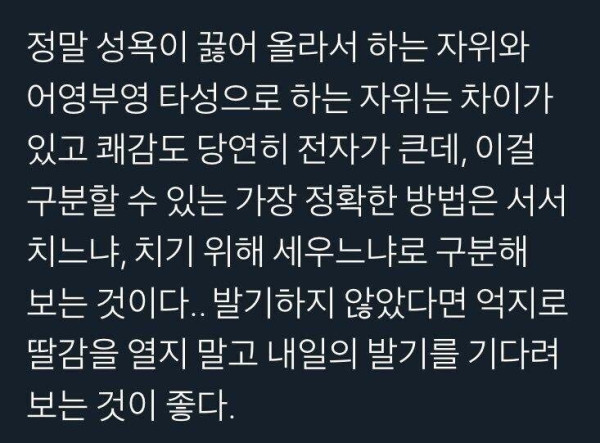 딸딸이 치기 전 참고해야하는 글