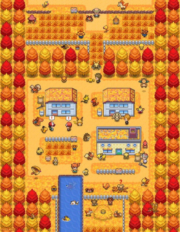 가을 느낌 확 나는 태초마을 일러스트