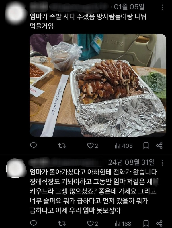 돌아가신 어머니가 살아돌아온 트위터인
