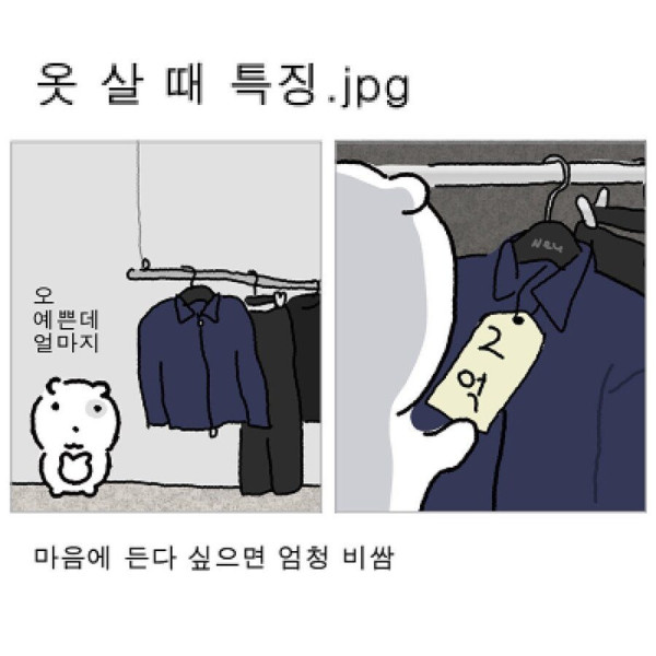 요즘 옷 살 때 특징