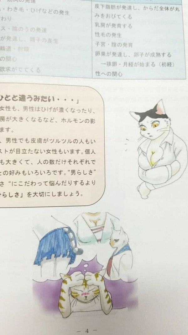 사람의 음란한 그림이 금지된 일본 교과서 근황